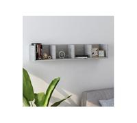 vidaXL Étagère murale à CD 100x18x18 cm Gris béton Aggloméré