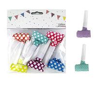 CDA Cotillons - 6 sans-Gênes Multicolores en Papier pour Fête, Inclus 6 Sachets de Confetti Multicolores pour Enfants de Petite et Grande Taille