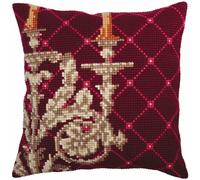 CdA Coussin point de croix "Chandelier" 5338, 40x40cm, dessin de broderie pré-dessiné