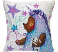 CdA Coussin point de croix "Im Einhornanzug" 5422, 40x40cm, dessin de broderie pré-dessiné