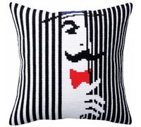 CdA Coussin point de croix "Je t'observe" 5357, 40x40cm, dessin de broderie pré-dessiné