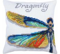 CdA Coussin point de croix "Libelle" 5363, 40x40cm, dessin de broderie pré-dessiné