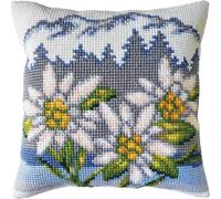 CDA coussin point de croix set "Edelweiss", imprimé, 40x40cm