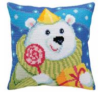 CdA Coussin point de croix "Teddy avec sucette" 5393, 40x40cm, dessin de broderie pré-dessiné