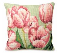 CdA Coussin point de croix "Tulipe" 5070, 40x40cm, dessin de broderie pré-dessiné
