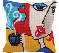 CdA kit de broderie au point de croix coussin "Café parfumé" 5279, 40x40cm