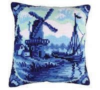 CdA kit de broderie au point de croix coussin "DelfWare I" 5200, 40x40cm