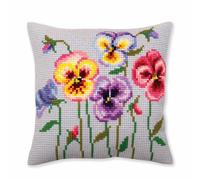 CdA kit de point de croix coussin "Pansies" 5384, 40x40cm