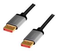 LogiLink Câble DisplayPort 1.4 mâle - mâle 3,0 m noir/gris