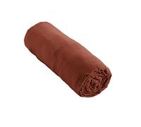 CDaffaires Drap Housse Bonnet 30 cm Double Gaze de Coton 180 x 200 cm Orange Terracotta