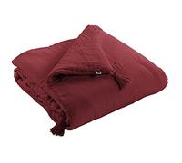 CDaffaires Edredon Double Gaze de Coton Luxe 150 x 150 cm Gaia Bordeaux