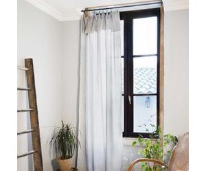 CDAFFAIRES Lot de 2 Rideaux 140 x 300 cm - Double Gaze de Coton - Gris Clair -