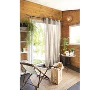 CDaffaires Rideau 100% Coton prélavé 140 x 260 cm Kala Beige grège