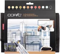 COPIC Set de marqueurs Classic « Couleurs Architecture » 12 pièces portefeuille double pointe