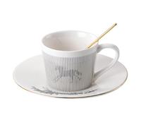 CDAXPWZO Tasse à café et soucoupe miroir en céramique avec soucoupe, réflexion mouvante, tasse à café et soucoupes, ensemble de tasses à thé et soucoupes avec cuillère, pour fête, thé de l'après-midi