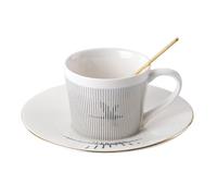 CDAXPWZO Tasse à café et soucoupe miroir en céramique avec soucoupe, réflexion mouvante, tasse à café et soucoupes, ensemble de tasses à thé et soucoupes avec cuillère, pour fête, thé de l'après-midi