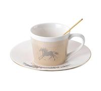 CDAXPWZO Tasse à café et soucoupe miroir en céramique avec soucoupe, réflexion mouvante, tasse à café et soucoupes, ensemble de tasses à thé et soucoupes avec cuillère, pour fête, thé de l'après-midi