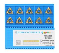 CDBP Plaquette de filetage 16IR AG60 60° IR pour pour mécanique générale - revêtement TiN, 10 pièces.