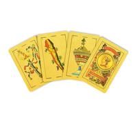 CDBXRA Lot de 2 cartes à jouer espagnoles, cartes espagnoles originales, cartes Briscas Porto Rico, jeu de cartes espagnol original, cartes à jouer mexicaines [Luxury Gold Foil Classic] [PVC étanche]