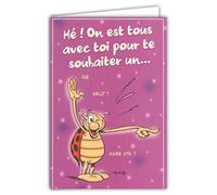 CDCox512 Carte avec Enveloppe Joyeux Anniversaire ! 1 an de plus On est tous avec toi Gâteau Bougie Tarzan Illustration Humoristique Humour - La Coccinelle de Gotlib - Format fermé 17x11,5cm
