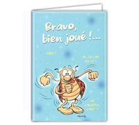CDCox530 Carte avec Enveloppe Bon Anniversaire ! 1 an de plus Bravo Bien joué tu passes en année supérieure Illustration Humoristique Humour - La Coccinelle de Gotlib - Format fermé 17x11,5cm