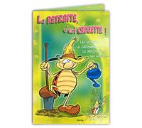 CDCox587 La Coccinelle de Gotlib Carte illustrée Bonne et Heureuse RETRAITE avec enveloppe, Format Carte fermée 17 x 11,5 cm