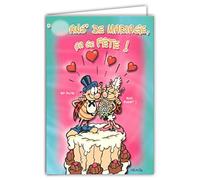 CDCox609 Carte avec Enveloppe Joyeux ANNIVERSAIRE de MARIAGE Félicitations Ans de Mariage ça se fête Illustration Humoristique Humour - La Coccinelle de Gotlib - Format fermé 17x11,5cm