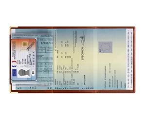CDCT Porte Papier Voiture Marron adapté Nouveau Format permis de Conduire étui Carte Grise Assurance Fabrication Française