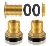 CDDCWZ 2 pièces traversée pour Baril de Pluie, Filetage intérieur Ø19 mm x Filetage extérieur Ø25 mm avec Joint, pour barils de Pluie, barils d'eau, réservoirs d'eau