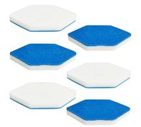 CDDCWZ Lot de 6 recharges pour Balai de Bain et Baignoire, Forme hexagonale | Compatibles avec l'éponge multi-surfaces Vileda Bath Magic, pour le nettoyage de la salle de bain (bleu et blanc)