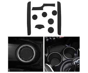 CDEFG Compatible avec Mini Cooper F56 2015-2022 2023 Tapis Anti-poussière Antidérapante, Cooper F56 Porte Intérieure Tasse Boîte de Bras Tapis de Stockage Cooper Accessoires(Noir)