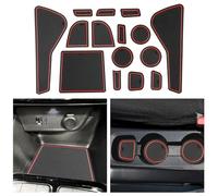 CDEFG Compatible avec Opel Corsa F 2020-2024 2025 Tapis Anti-poussière Antidérapante Corsa F Porte Intérieure Tasse Boîte de Bras Tapis de Stockage Corsa F Frein Manuel Accessoires (Rouge)