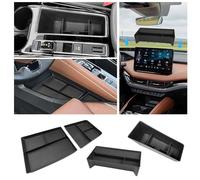 CDEFG Compatible avec Skoda Enyaq iV 2021-2024 2025 Organisateur de console centrale Boîte à gants Boîte à gants de rangement Console centrale Plateau Enyaq iV 80 Accessoires (Organisateur 4 pièces)