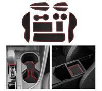 CDEFG Compatible avec Toyota CHR C-HR 2024 2025 Facelift Tapis en caoutchouc pour console centrale antidérapants C-HR Tapis antidérapant en caoutchouc pour voiture CHR Hybride Accessoires (Rouge)
