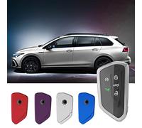 CDEFG Coque de e Voiture Compatible avec VW Golf 8 Tiguan 3 Passat B9 ID3 ID4 ID7 Octavia 4 Enyaq iV Kodiaq Elroq Formentor Terramar 2025 TPU Protection Porte Clé Télécommande Accessoire(Argenté)