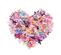 Cdemiy Noeud en Ruban Satin, 200Pcs Noeuds en ruban de satin, Mini noud de couleur mixte double face, pour la couture, le bricolage, lartisanat et la décoration de mariage, 2.5cm, couleur au hasard
