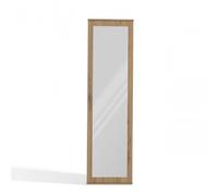 CDF Armoire Couloir avec Miroir Duo Artisan - Penderie Tringle Vêtements 2 Étagères Porte Réversible - Meuble Entrée Dressing Rangement Vestes Chaussures Vestiaire Sangle Anti-Basculement 35x50x180 cm