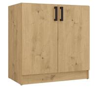 CDF Armoire de cuisine avec deux portes, meuble bas pour évier, meuble de cuisine avec étagère, rangement pour accessoires de cuisine, produits de nettoyage, moderne, chêne artisan