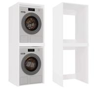 COMO - Meuble de rangement pour machine à laver et sèche-linge - Meuble gain de place - Blanc