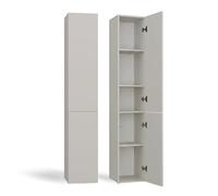 KOMMA - Meuble salle de bain 2 portes beige - 31x30x174 cm - Colonne rangement SDB