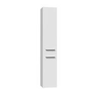 CDF Armoire de Salle de Bain Haute et étroite sans Panier à Linge, larg.: 31 cm Meuble de Rangement Adapté aux Petits Espaces, WC Couloir Blanc, 30x31x174 cm Résistant à l’Humidité
