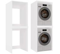 COMO - Meuble de rangement pour machine à laver et sèche-linge - Meuble gain de place - Blanc