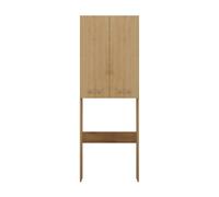 CDF Armoire Machine à Laver Meuble au-Dessus Colonne Placard Salle de Bain Buanderie Rangement avec 4 x Étagères Fermés Portes Battantes Gain Place Petit Espace Moderne - Chêne Artisan