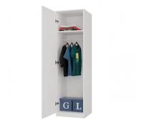 CDF Armoire Penderie Large Chambre Enfant ou Adulte Design Moderne - Tout pour Le Montage Inclus - Rangement Vêtements et Jouets - SD 50 cm Blanc