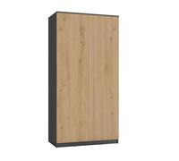 CDF Armoire SD-90 anthracite/chêne artisan | 50 x 50 x 180 cm | 7 étagères | Idéal pour placard, chambre, couloir | Forme légère et simple