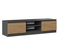 CDF Armoire TV 140 | Couleur : Anthracite - Chêne Artisan | Table TV Moderne | étagères pour appareils Audio/vidéo | Espace de Rangement pour Les Petits Objets | Idéal pour Le Salon