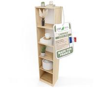 CDF Bibliothèque Colonne Ouverte à Cases Moderne - Chêne Artisan 40 cm | Meuble de rangement, compartiments pour livres et dossiers, utilisation bureau salon chambre, format vertical décoration