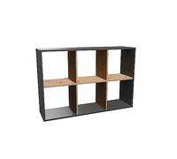 CDF Malax 2x3 Bibliothèque | Couleur : Anthracite - Chêne Artisan | Armoire, Table Basse, Bureau et bibliothèque | étagère pour Livres et Jouets | Idéal pour Chambre d'enfant, d'adolescent