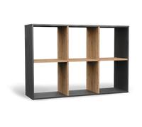 CDF Malax 2x3 Bibliothèque | Couleur : Anthracite - Chêne Artisan | Armoire, Table Basse, Bureau et bibliothèque | étagère pour Livres et Jouets | Idéal pour Chambre d'enfant, d'adolescent
