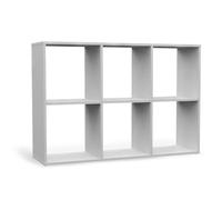 CDF Bibliothèque Étagère à 6 Compartiments Meuble de Rangement Cube Buffet Bas pour Livres Jouets Salon Bureau Chambre 110 x 75 x 30 cm - Blanc